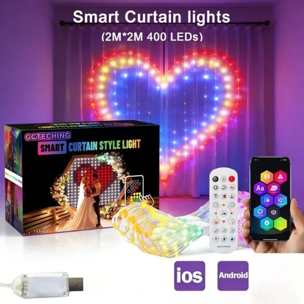 Wall Lighting Outdoor - Buiten LED Pixel Gordijnverlichting Bluetooth APP