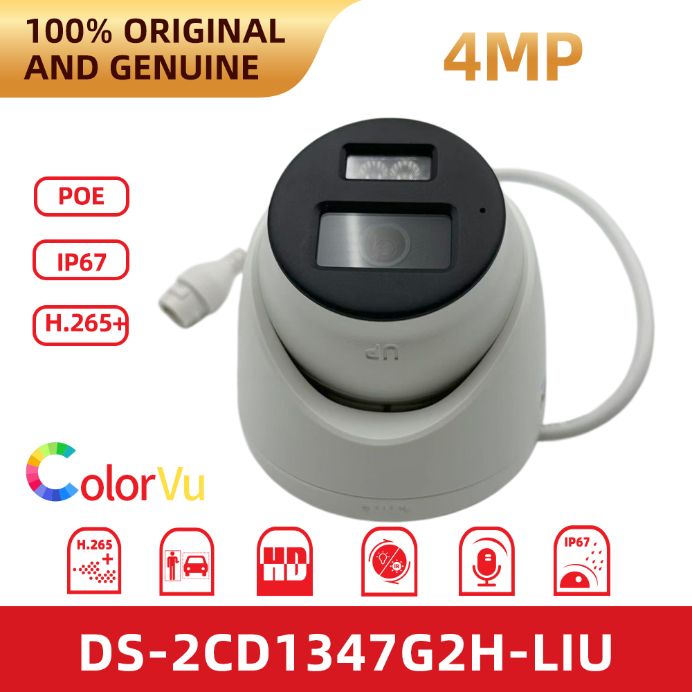 Outdoor Lighting No Electricity - Hikvision DS-2CD1347G2H-LIU 4MP ColorVu Turret IP-camera