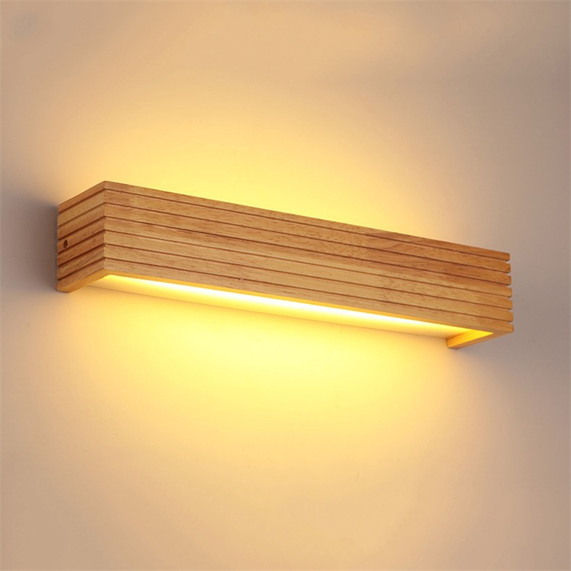Wall Lighting Outdoor - Moderne Japanse stijl LED eikenhouten wandlampen,