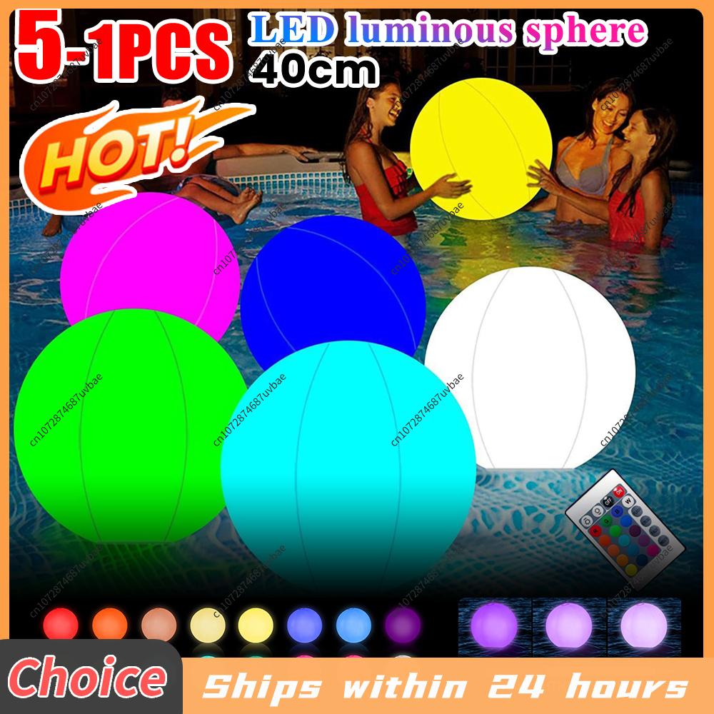 Outdoor Lighting Around Pool - Opblaasbare LED-ballon met afstandsbediening, lichtgevende springbal,