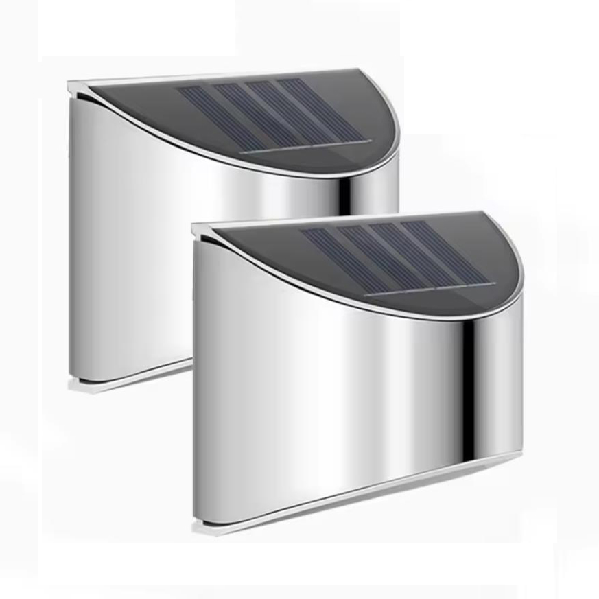 Outdoor Lighting Up And Down - 2 stuks zonne-tuinlamp roestvrijstalen binnenplaats wandlamp
