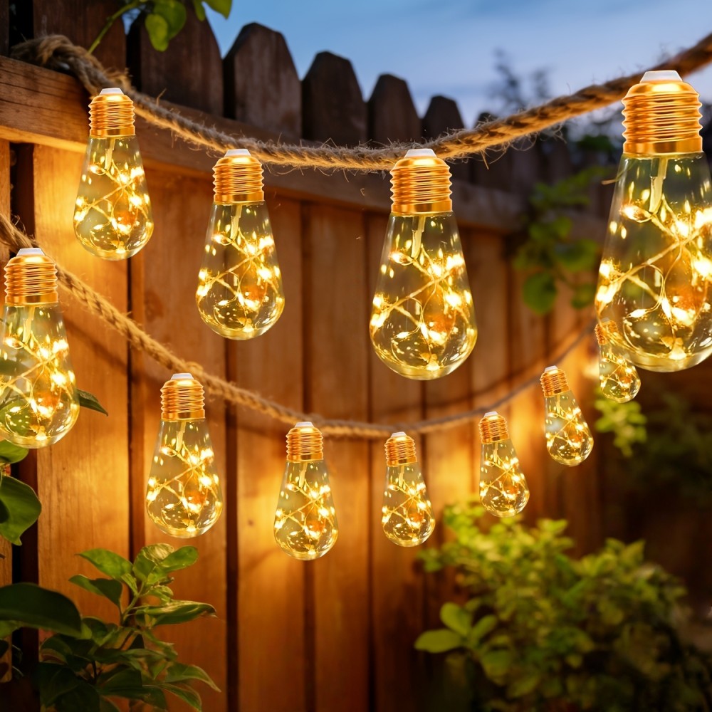 Outdoor Lighting For Fence - 10/20LED buitenverlichtingssnoer op zonne-energie, waterdichte lamp