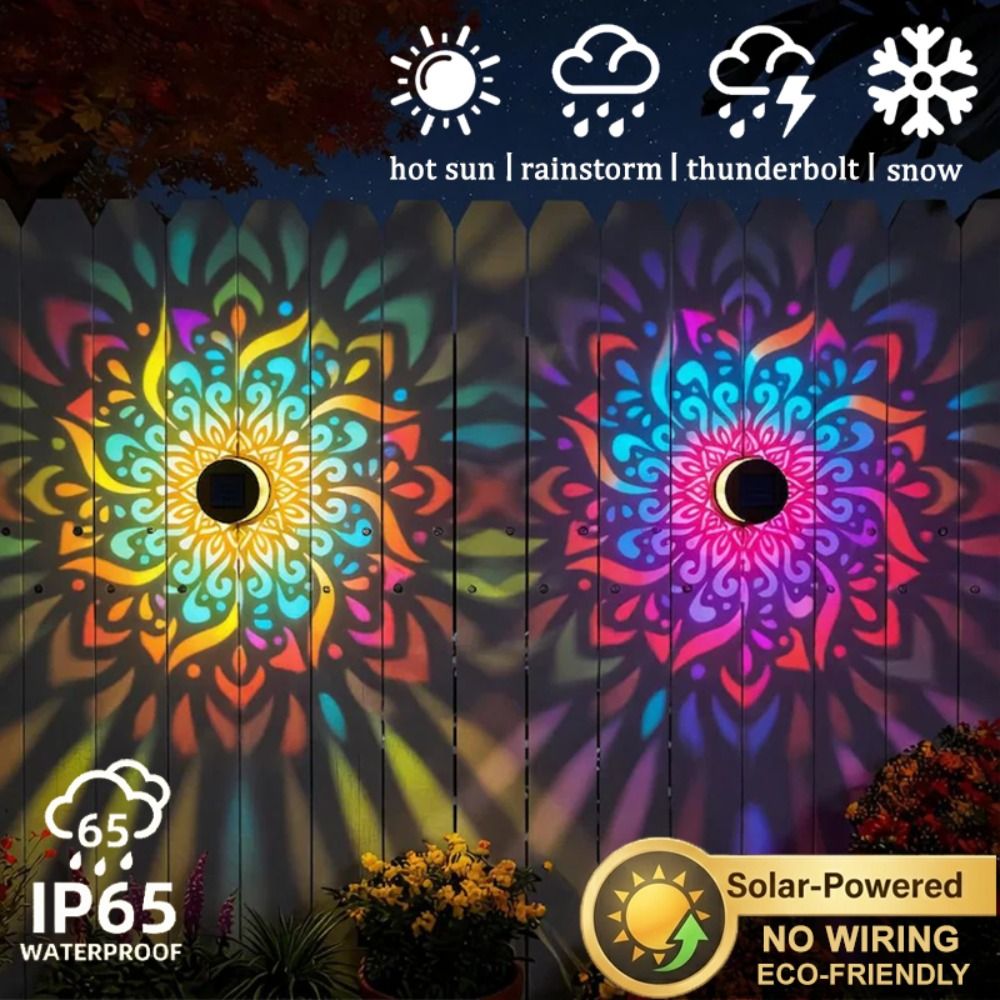 Outdoor Lighting For Fence - Zonnebloem Mandala Solar Wandlamp LED Metaal