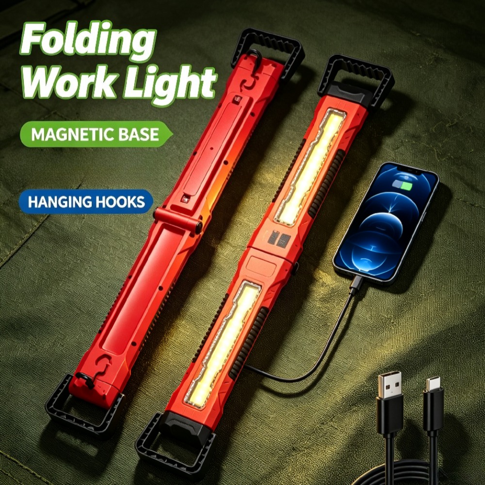 Outdoor Lighting Repair - Nieuwe COB-werklamp, USB-oplaadbaar, multifunctionele striplamp met