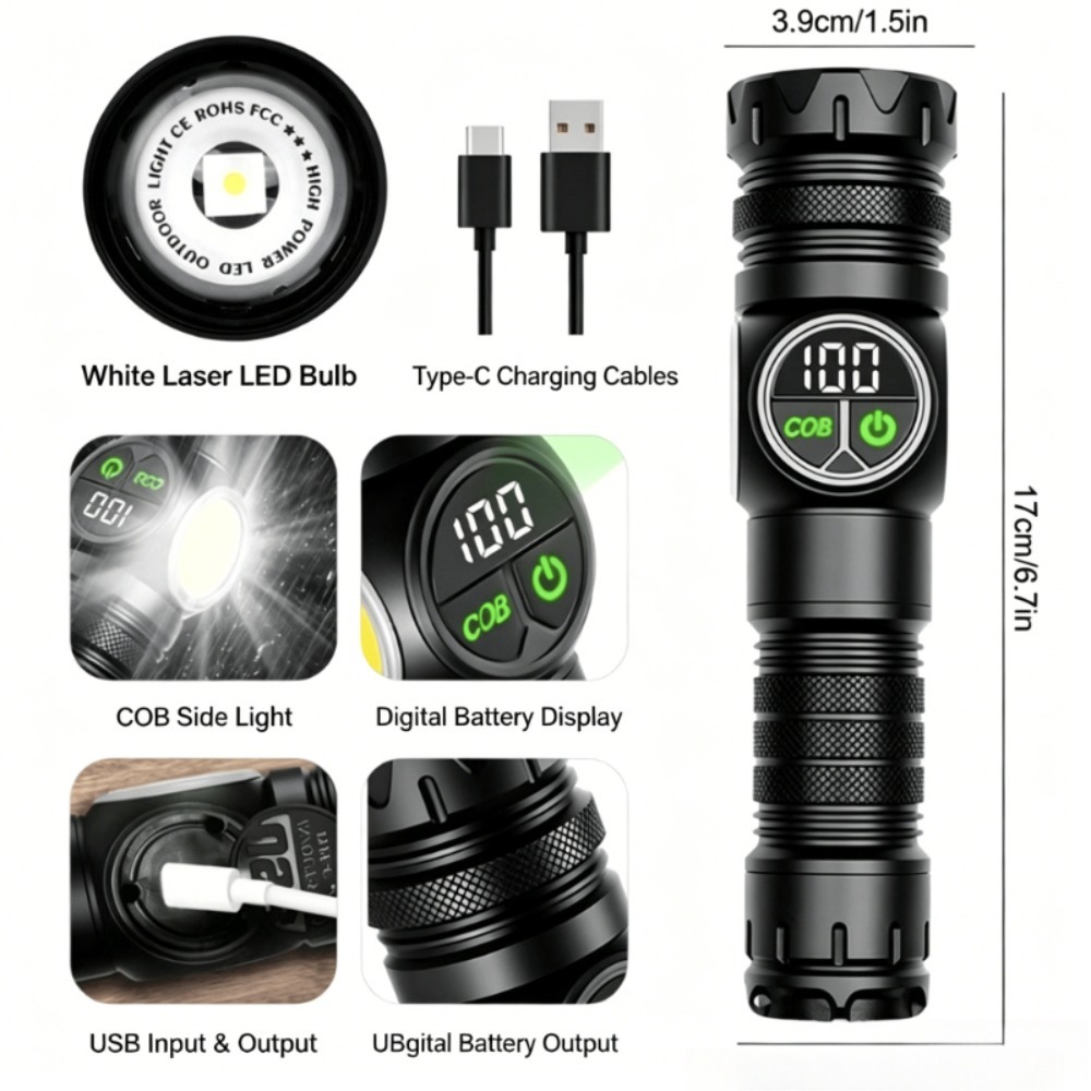 Wit licht LED-zaklamp Type-C O - Outdoor Lighting Repair recensie en prijs